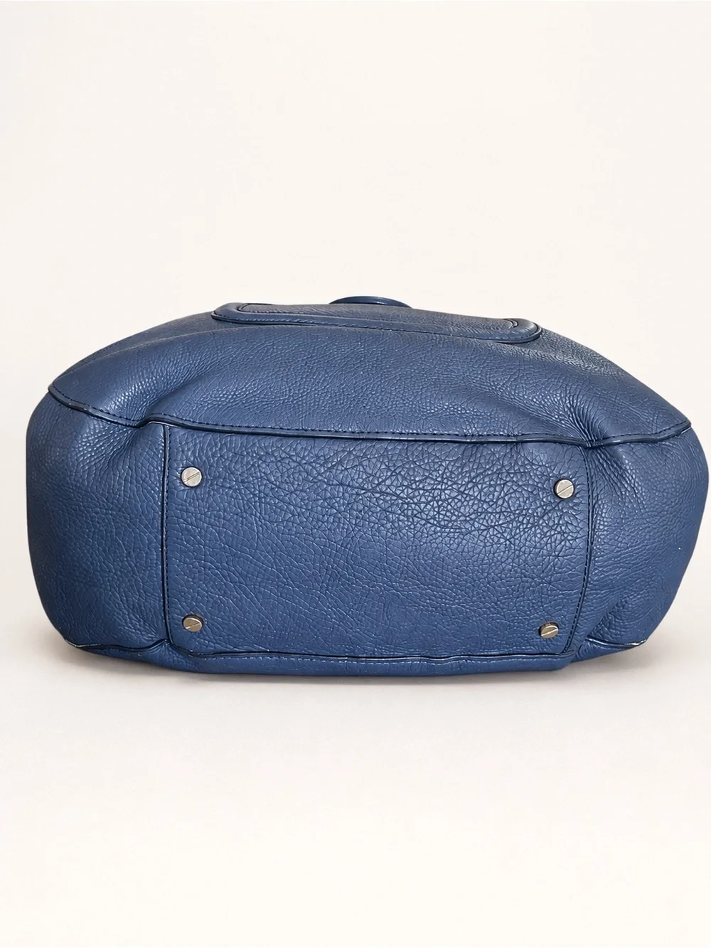 Tory Burch Amanda Classic Handle Blue Leather Hobo Crossbody Bag